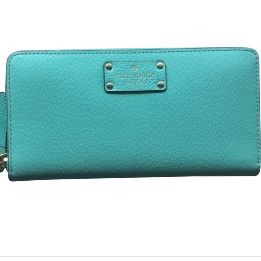 Turquoise Kate spade zippered wallet